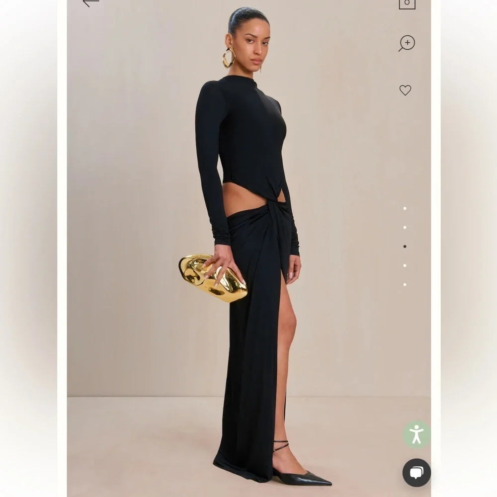 Cult Gaia Keri Dress Black Maxi cutout jersey slinky gown NWT Revolve $898 M - Picture 6 of 12